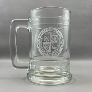 Vintage Loyola Marymount University Los Angeles Tankard Seal Heavy Glass Stein